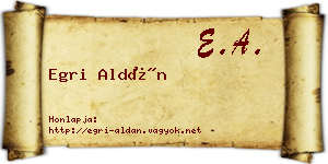 Egri Aldán névjegykártya